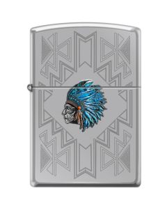 Zippo Indian Headress-Turq Feathers 12949