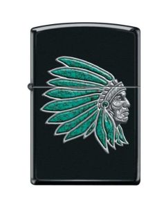 Zippo Chief with Turquoise Feathers 28916