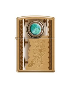 Zippo Indian With Turquoise 12788
