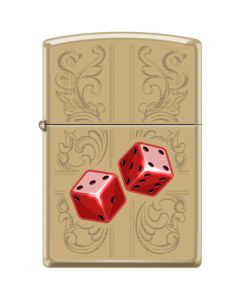 Zippo Dazzling Red Dice on Brass 13504