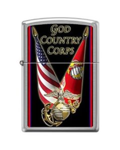 Zippo USMC Crossed Flags 05529