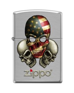 Zippo Skulls With Flag