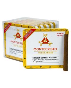 MONTECRISTO SPAIN WHITE  MINI (20 x 2 7/8) 5 Tins of 20 Cigars